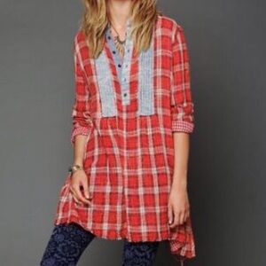 Free People Artisan De Luxe Freeport Plaid Dress